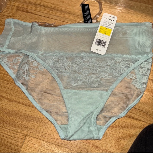 Natori cherry blossom mesh floral panty mint color - Picture 4 of 7